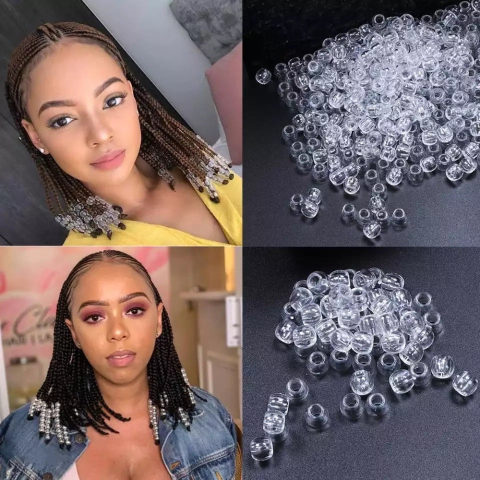 240 12mm Resin Hair Beads 6mm Big Hole Beads For Braid Dreadlock Hair Access