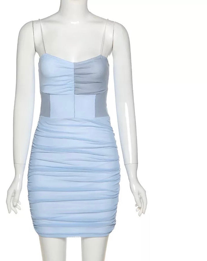 Autumn mesh patchwork Double-layer design dresses